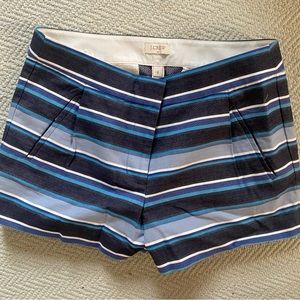 JCREW size 4 blue striped shorts